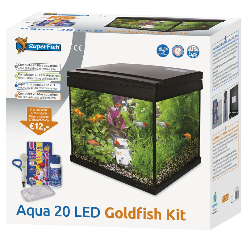 SuperFish aquarium Aqua 20 LED Goldfish kit